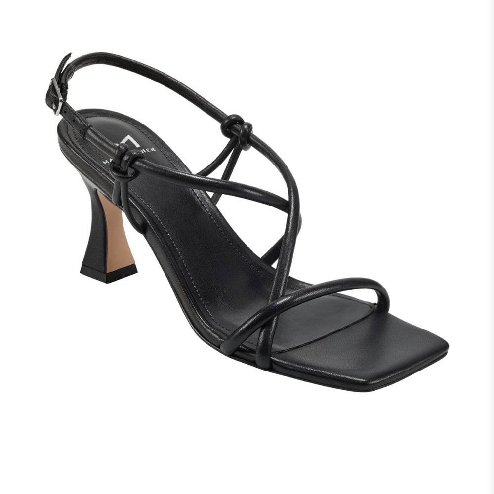 NEW Marc Fisher Black Davia Heeled Sandals